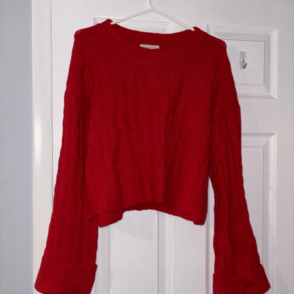 Aeropostale Vibrant Red Crew Neck Sweater